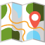 Icono de un mapa con ciudades NZ