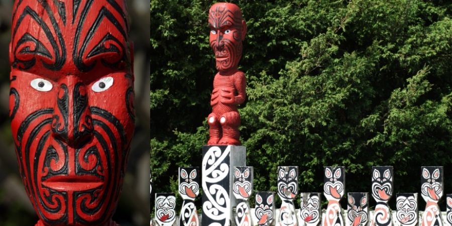 Artesanía tallada Maori en New Zealand