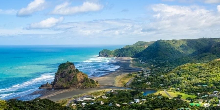 Hermoso paisaje de las playas de Auckland
